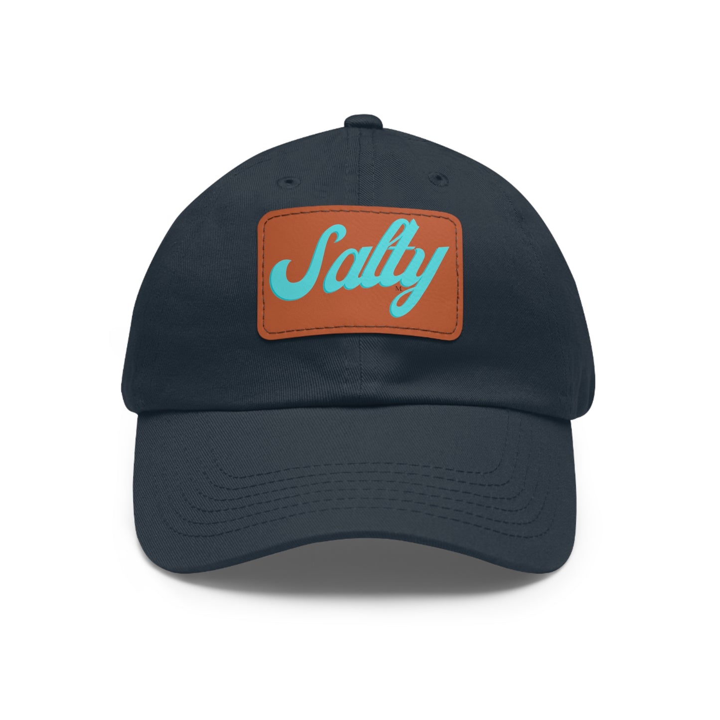 Salty Dad Hat with Leather Patch (Rectangle)