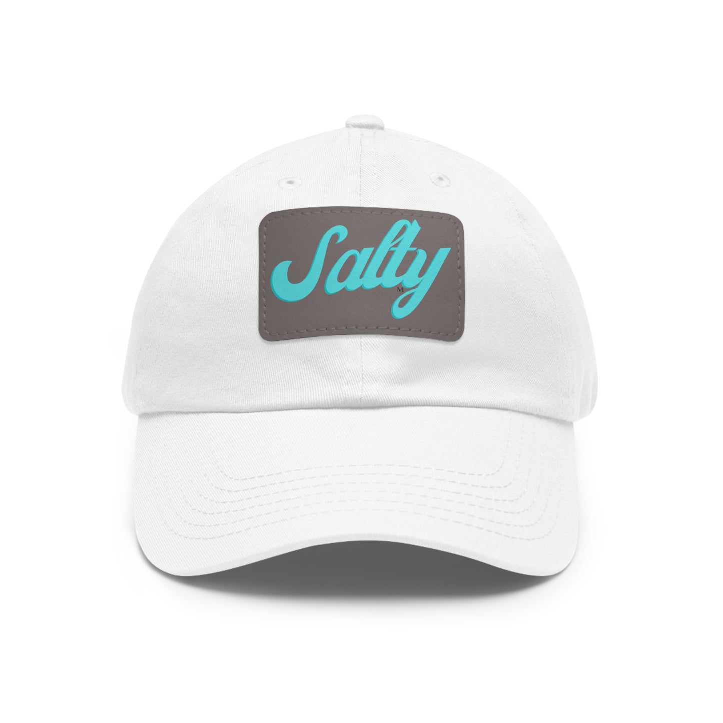 Salty Dad Hat with Leather Patch (Rectangle)