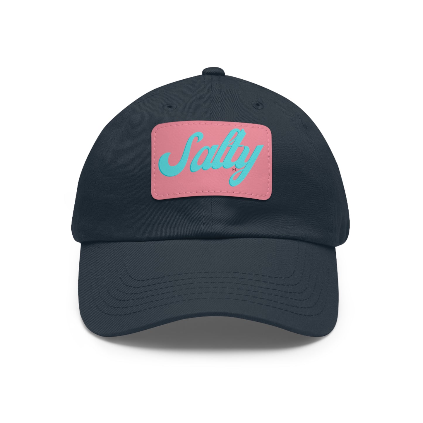 Salty Dad Hat with Leather Patch (Rectangle)