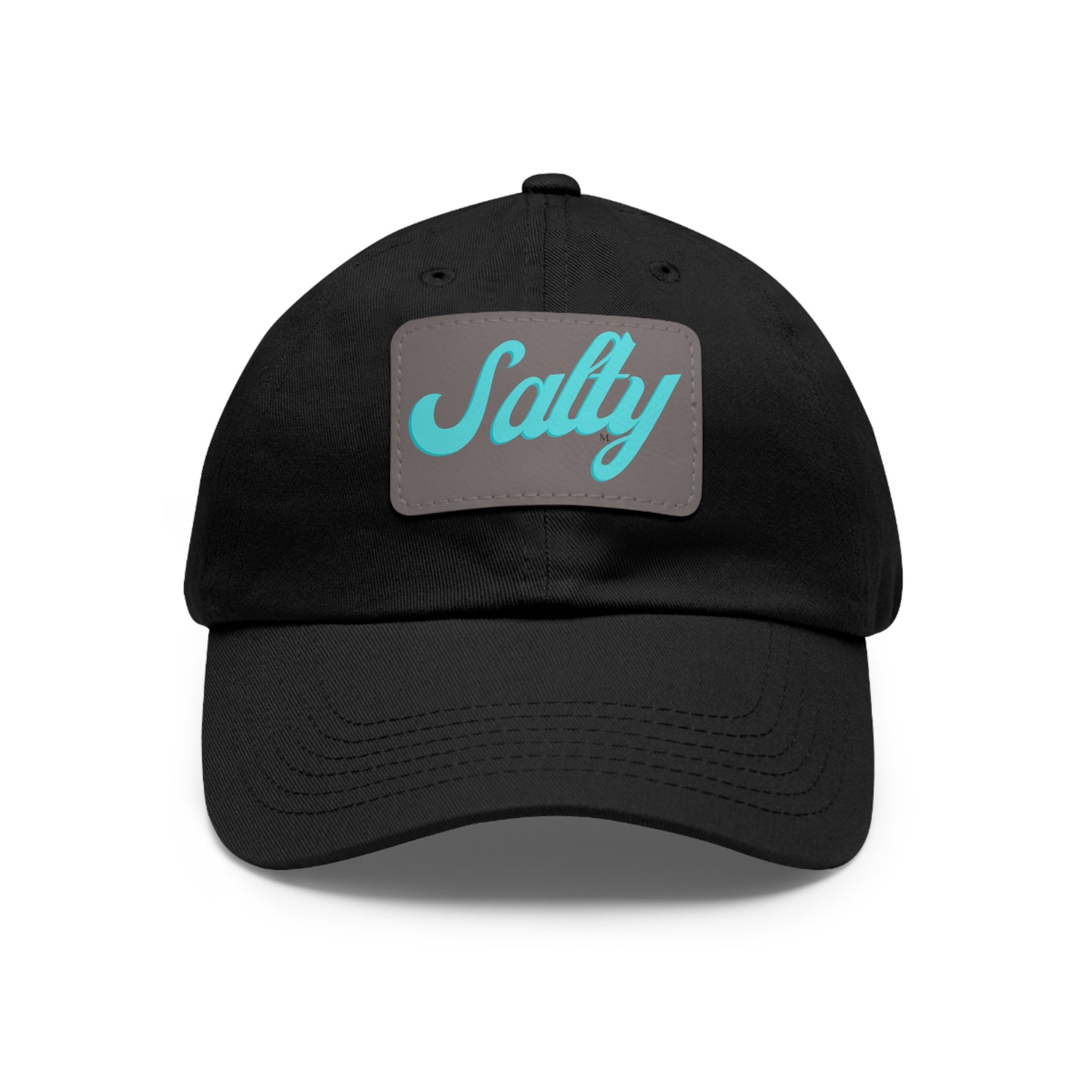 Salty Dad Hat with Leather Patch (Rectangle)