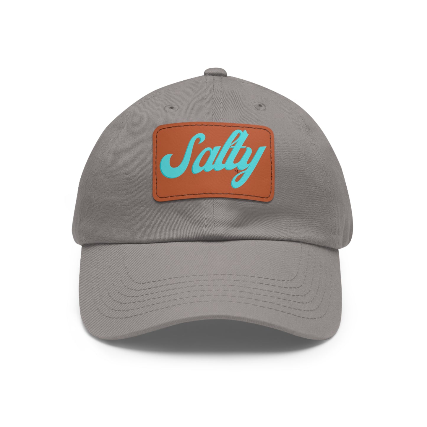 Salty Dad Hat with Leather Patch (Rectangle)