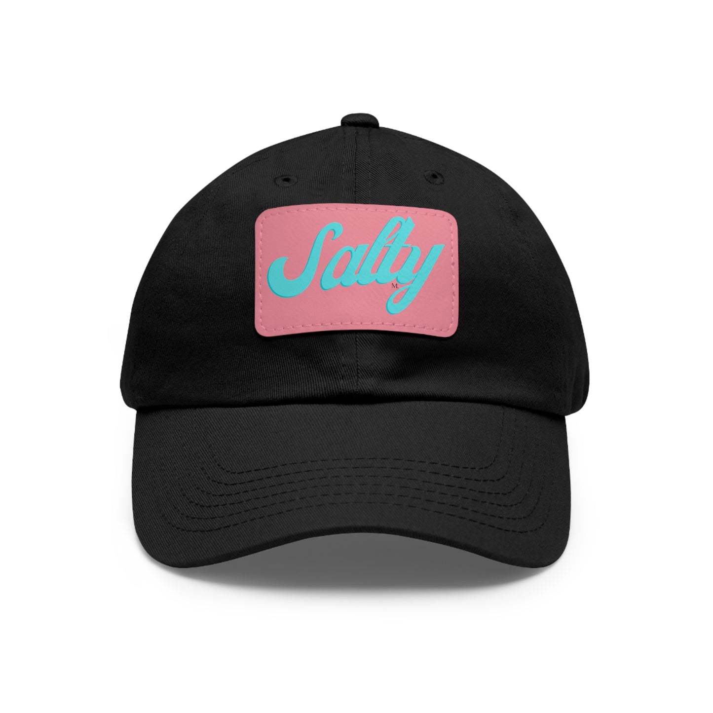 Salty Dad Hat with Leather Patch (Rectangle)