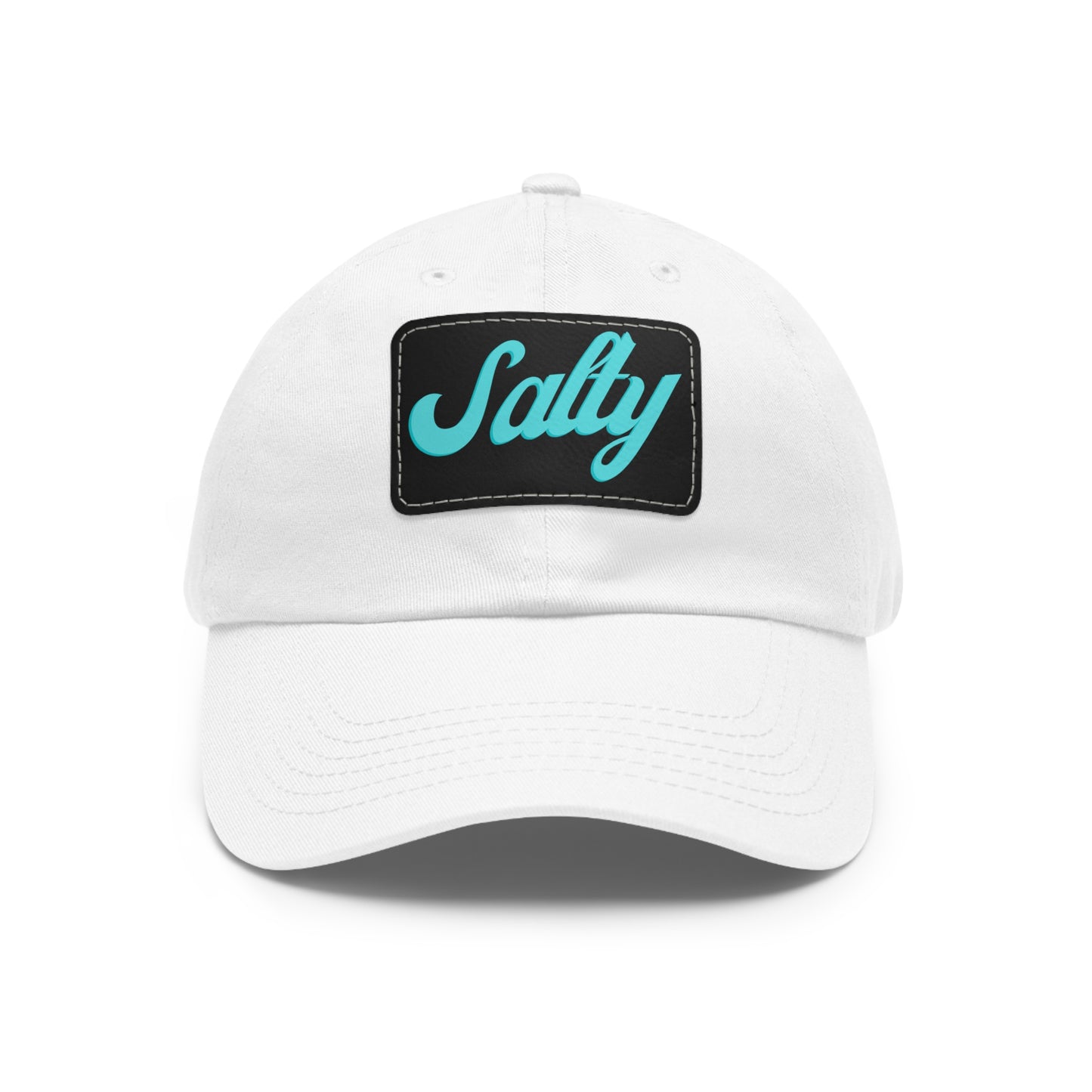 Salty Dad Hat with Leather Patch (Rectangle)