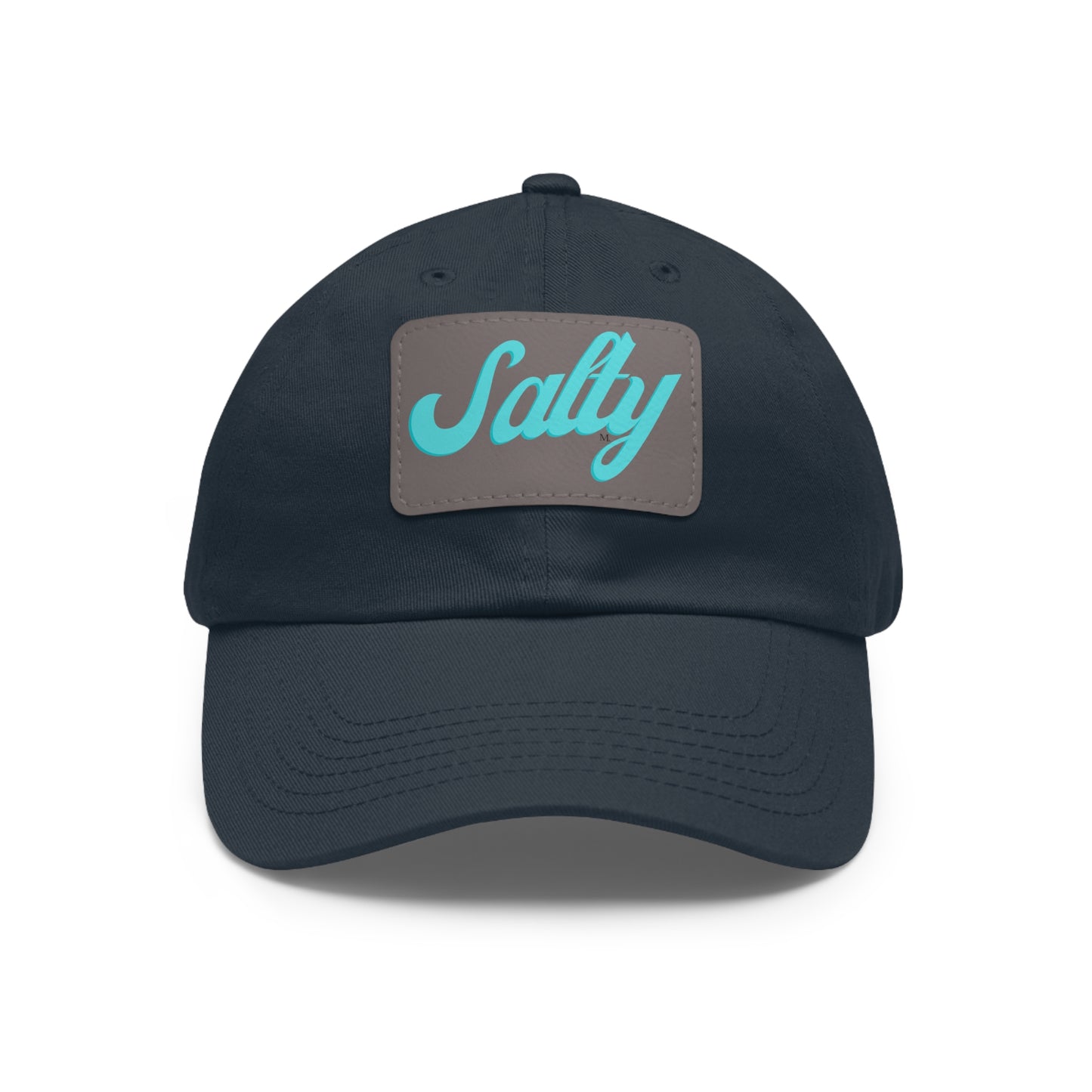 Salty Dad Hat with Leather Patch (Rectangle)